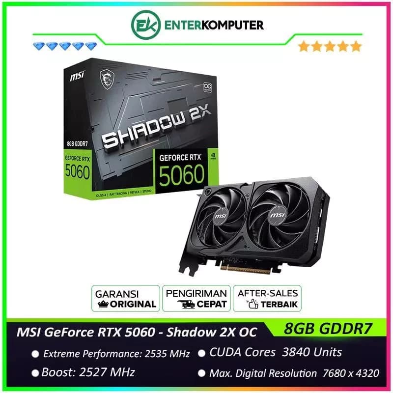 MSI GeForce RTX 5060 8GB GDDR7 - Shadow 2X OC - foto 1