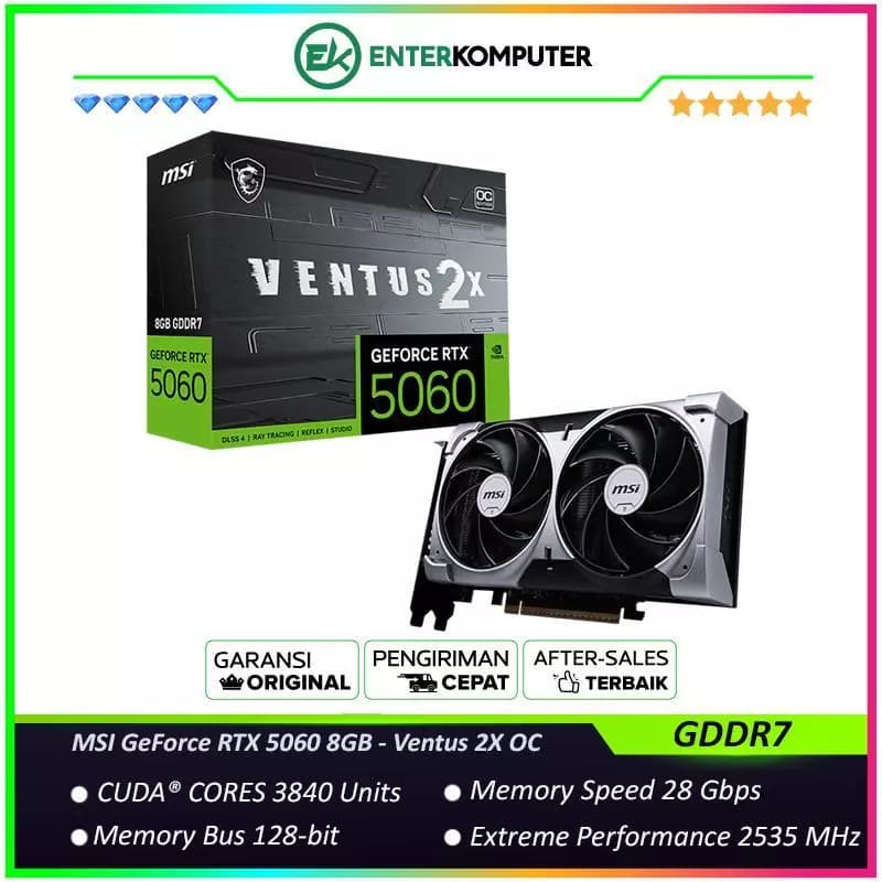 MSI GeForce RTX 5060 8GB GDDR7 - Ventus 2X OC - foto 1