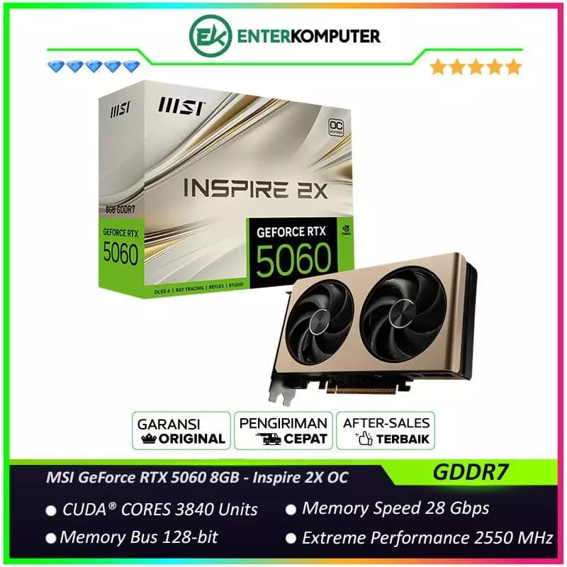 MSI GeForce RTX 5060 8GB GDDR7 - Inspire 2X OC - foto 1