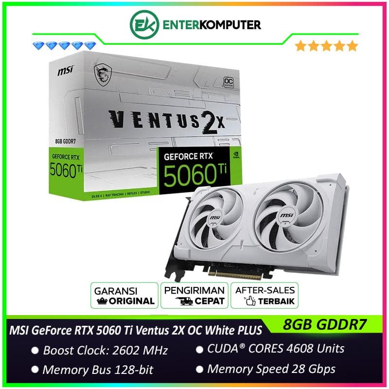 MSI GeForce RTX 5060 Ti 8GB GDDR7 - Ventus 2X OC White PLUS - foto 1