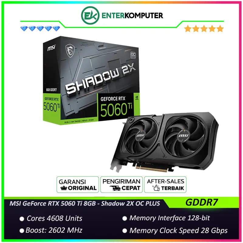 MSI GeForce RTX 5060 Ti 8GB GDDR7 - Shadow 2X OC PLUS - foto 1