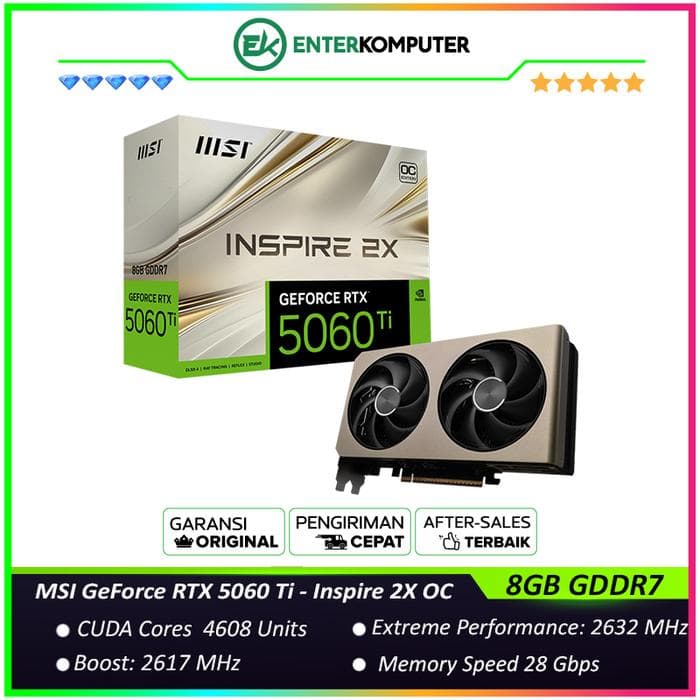 MSI GeForce RTX 5060 Ti 8GB GDDR7 - Inspire 2X OC - foto 1