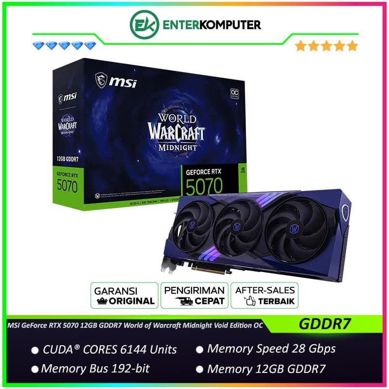 MSI GeForce RTX 5070 12GB GDDR7 World of Warcraft Midnight Void Edition OC - foto 1