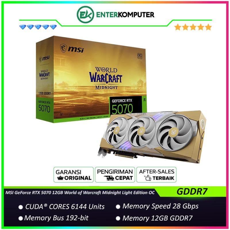 MSI GeForce RTX 5070 12GB GDDR7 World of Warcraft Midnight Light Edition OC - foto 1