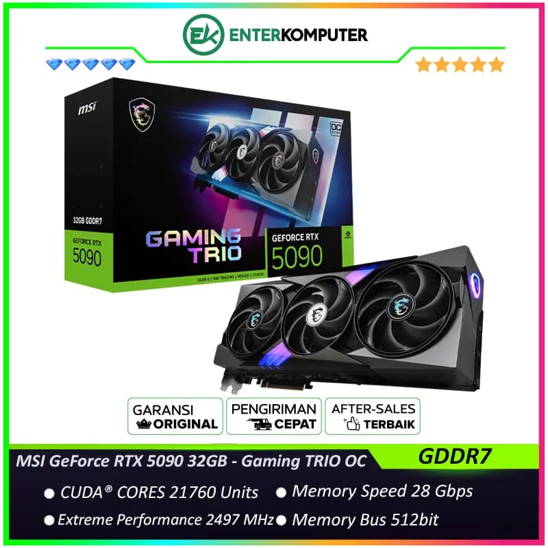 MSI GeForce RTX 5090 32GB GDDR7 - Gaming TRIO OC - foto 1