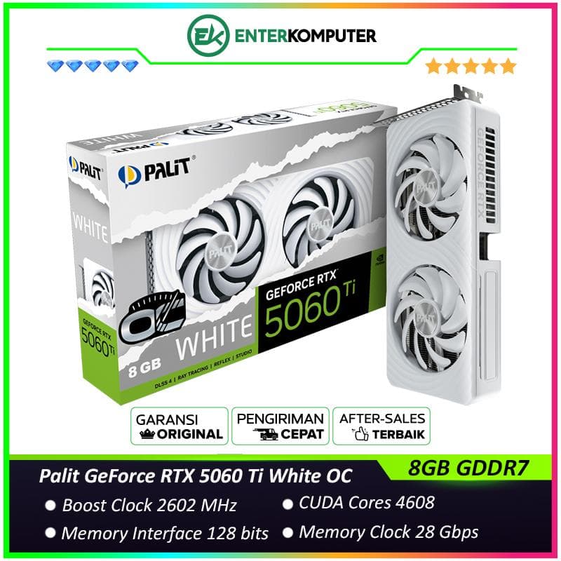 Palit GeForce RTX 5060 Ti 8GB GDDR7 White OC - foto 1