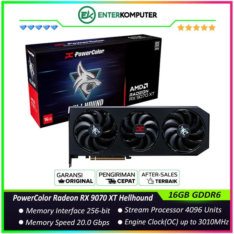 PowerColor Radeon RX 9070 XT 16GB GDDR6 Hellhound - foto 1
