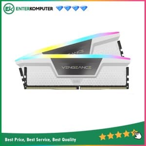 Corsair Vengeance RGB White DDR5 PC41600 5200MHz 32GB (2x16GB) 40-40-40-77 - CMH32GX5M2B5200C40W - foto 1