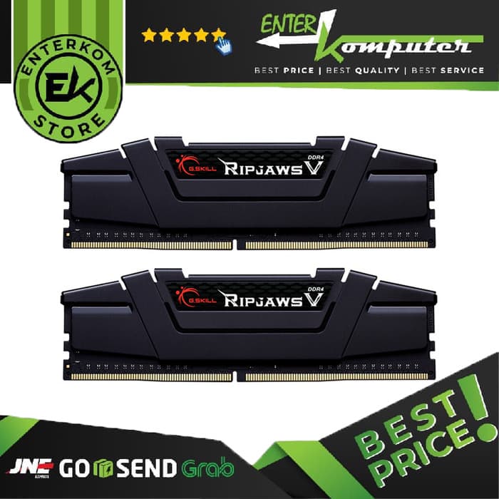 Gskill Ripjaws V Black DDR4 PC25600 3200MHz 16GB (2x8GB) 16-18-18-38 - F4-3200C16D-16GVKB - foto 1