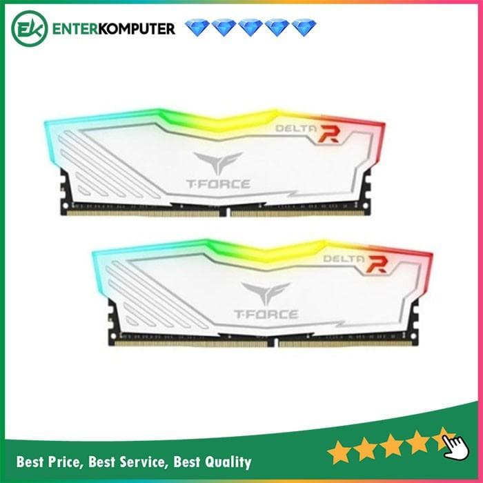 Team T-Force Delta RGB White DDR4 PC25600 3200MHz 64GB (2x32GB) 16-18-18-38 - TF4D464G3200HC16CDC01 - foto 1