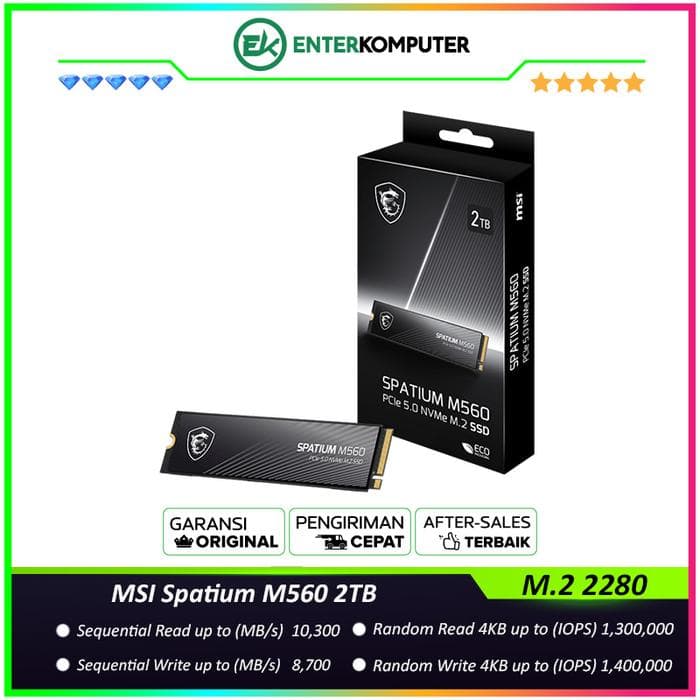 MSI Spatium M560 2TB M.2 NVMe PCIe Gen5 x4 - Grs 5th - foto 1