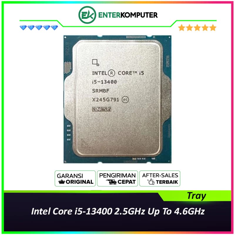 Intel Core i5-13400 2.5GHz Up To 4.6GHz - Cache 20MB [Tray] Socket LGA 1700 - Raptor Lake Series - NEW UNIT - 1 Years Warranty - foto 1