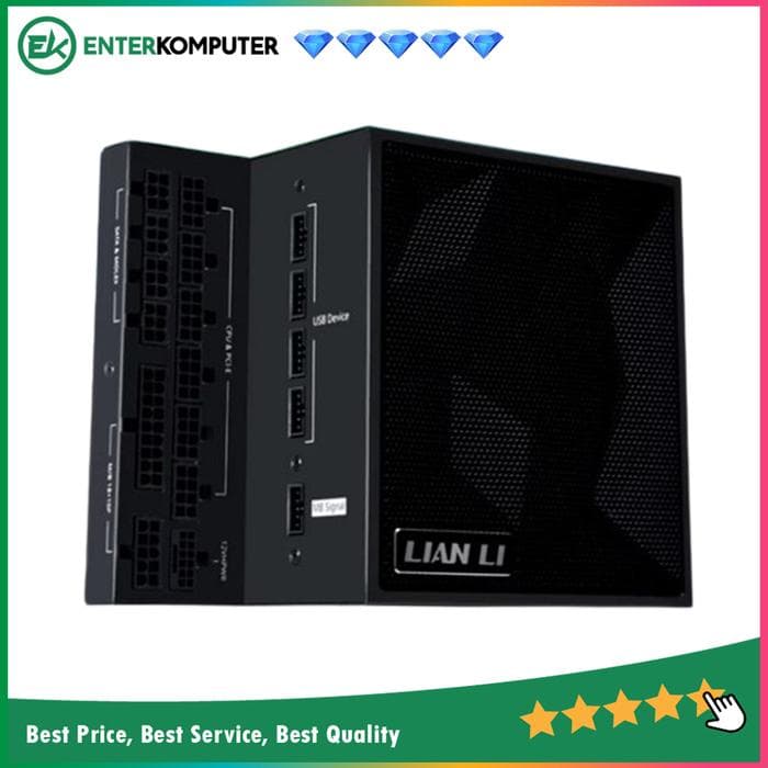 LIAN LI EDGE1000 1000W BLACK with L-Shape Design - 80+ Platinum Certified - Built-in USB HUB - Cybenetics ATX 3.1 - PCIE 5.1 Ready - 10 Years Warranty Replacement - foto 1