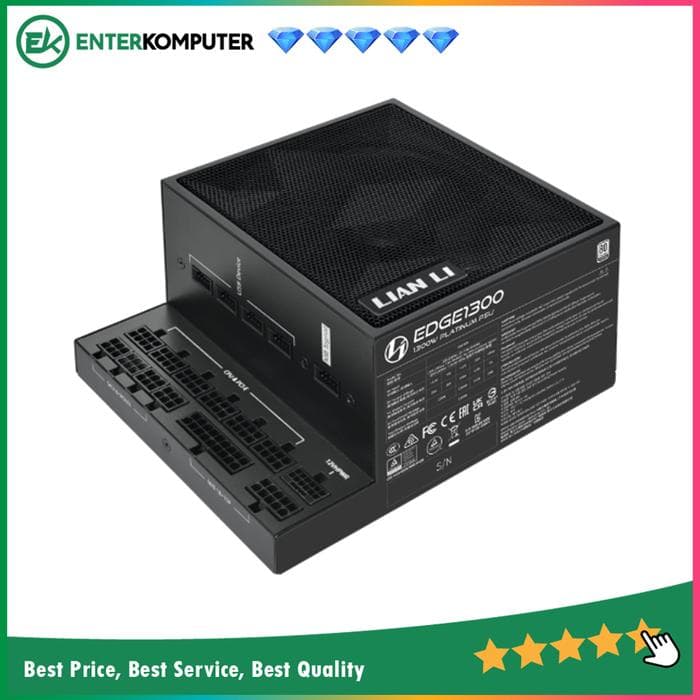 LIAN LI EDGE1300 1300W BLACK with L-Shape Design - 80+ Platinum Certified - Built-in USB HUB - Cybenetics ATX 3.1 - PCIE 5.1 Ready - 10 Years Warranty Replacement - foto 1