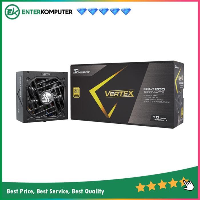 Seasonic VERTEX GX ATX 3 GX-1200 1200W - Fully Modular - 80+ Gold Certified - ATX3.1 and PCIe 5.1 Ready - 12 Years Warranty Replacement - foto 1