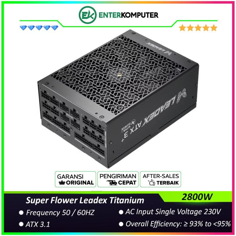 Super Flower Leadex Titanium 2800W ATX3.1 -SF-2800F14HP ATX3.1 - 80+ Platinum Certified with Cybenetics Titanium Certified - Fully Modular - Japanese Main Capacitors - 10 Years - foto 1