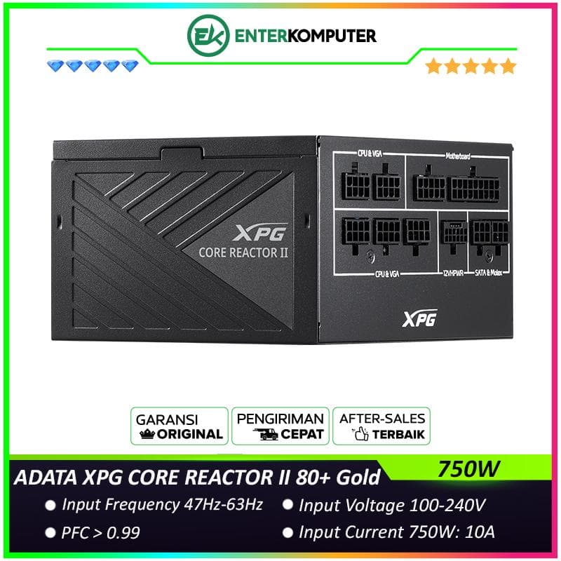 ADATA XPG CORE REACTOR II 750W 80+ Gold ATX 3.1 Fully Modular - 10 Years Warranty - foto 1