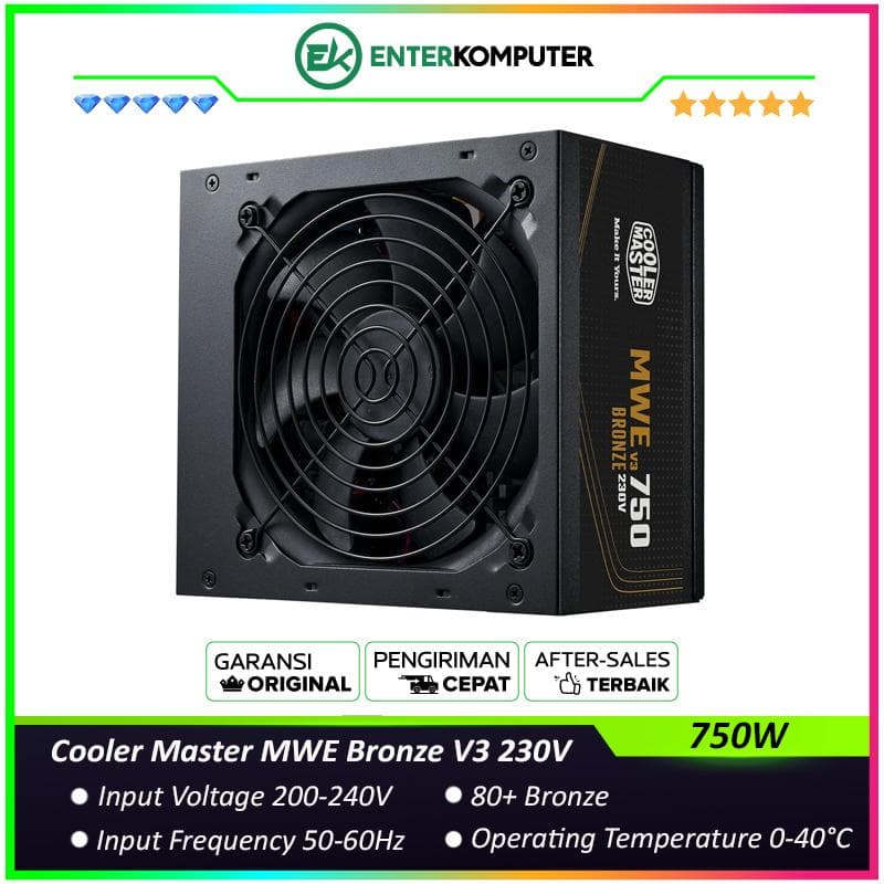 Cooler Master MWE Bronze 750W V3 230V 80+ Bronze - foto 1