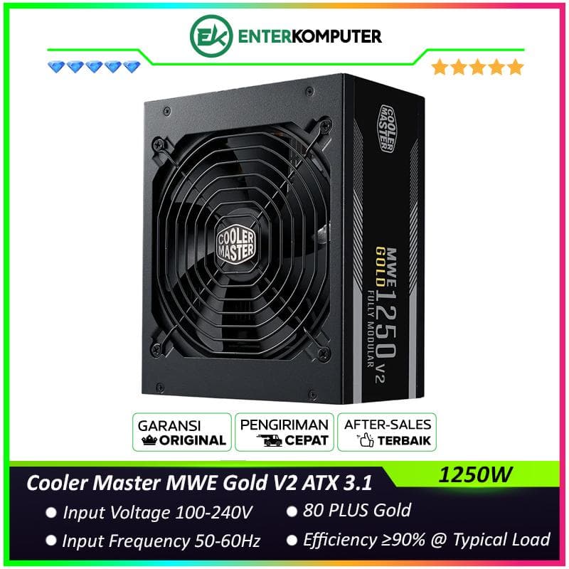 Cooler Master MWE Gold 1250W V2 ATX 3.1 80 PLUS Gold Fully Modular - foto 1