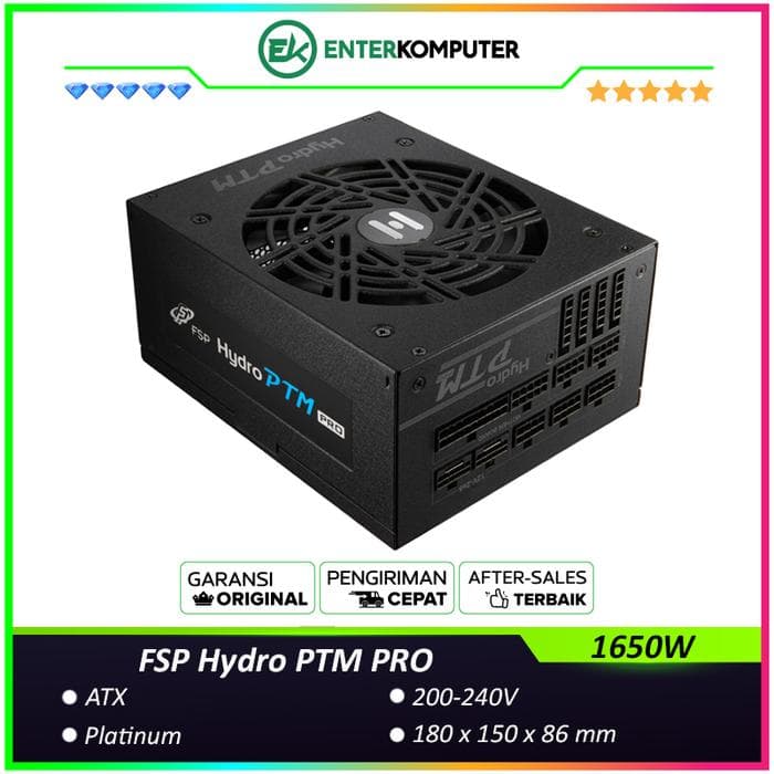 FSP Hydro PTM PRO ATX3.1 1650W 80+ Platinum PCIe 5.1 Full Modular - foto 1