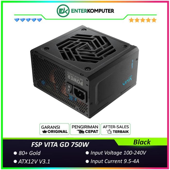 FSP VITA GD 750W ATX3.1 PCIe 5.1 80+ Gold Flat Cable - foto 1