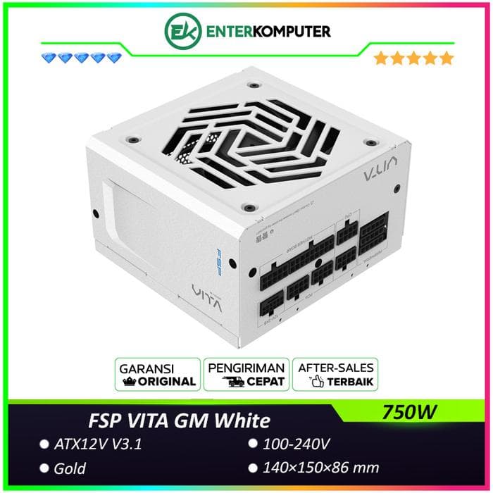 FSP VITA GM White 750W ATX3.1 PCIe 5.1 80+ Gold - Full Modular - foto 1