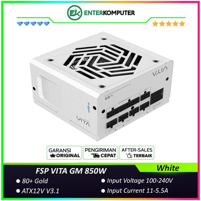 FSP VITA GM White 850W ATX3.1 PCIe 5.1 80+ Gold - Full Modular - foto 1