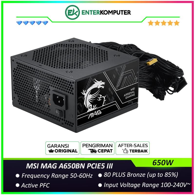 MSI MAG A650BN PCIE5 III 80 Plus Bronze Non-Modular - foto 1