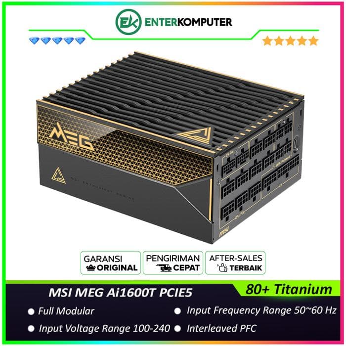 MSI MEG Ai1600T PCIE5 1600W 80 Plus Titanium Full Modular - foto 1