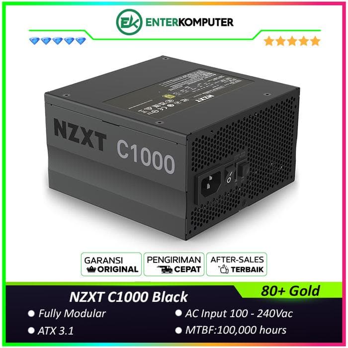 NZXT C1000 Black 1000W ATX 3.1 80 Plus Gold Fully Modular - foto 1