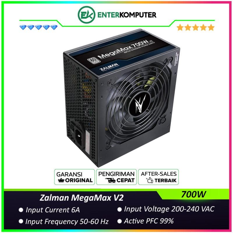 Zalman MegaMax 700W V2 80 PLUS Active PFC Flat Cable - foto 1