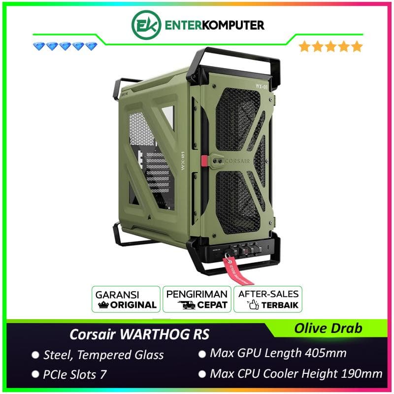 Corsair WARTHOG RS Performance E-ATX Mid-Tower Case - Olive Drab - foto 1