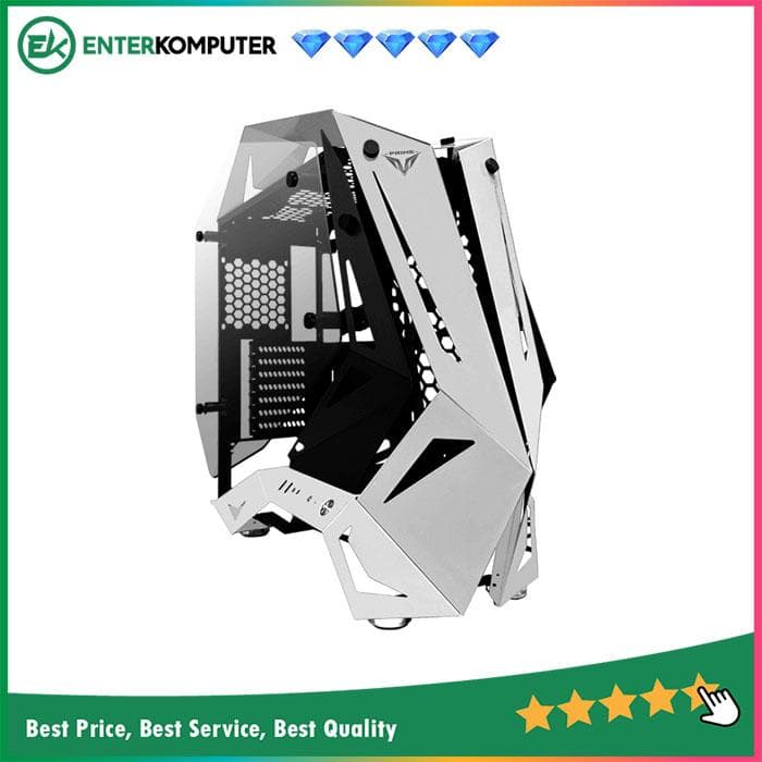 PRIME R-[CS] WHITE BLACK - ATX - ALUMUNIUM GAMING CASE - DUAL SIDE TEMPERED GLASS - foto 1