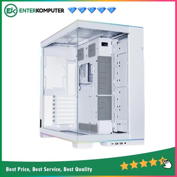 LIAN LI O11 DYNAMIC EVO RGB WHITE - Reversible Chassis - Dual ARGB Strips on The Top and Bottom - 4.0MM Tempered Glass Front & Left Side Panel - USB Type C Included - foto 1
