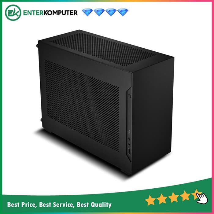 LIAN LI A4H2O - BLACK - ALUMINUM MINI-ITX CASE - PCIe4.0 - MESH LEFT-RIGHT & TOP PANEL - foto 1