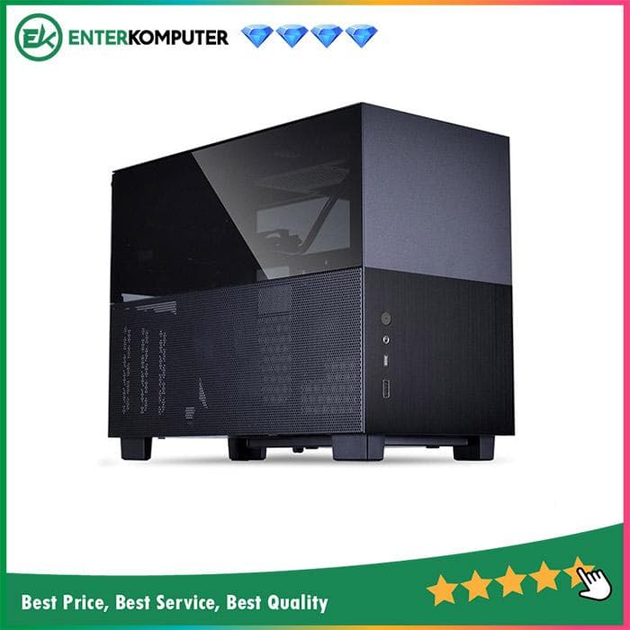 LIAN LI Q58X4 - BLACK - ALUMINUM MINI-ITX CASE - PCIe4.0 - TEMPERED GLASS WINDOW - foto 1