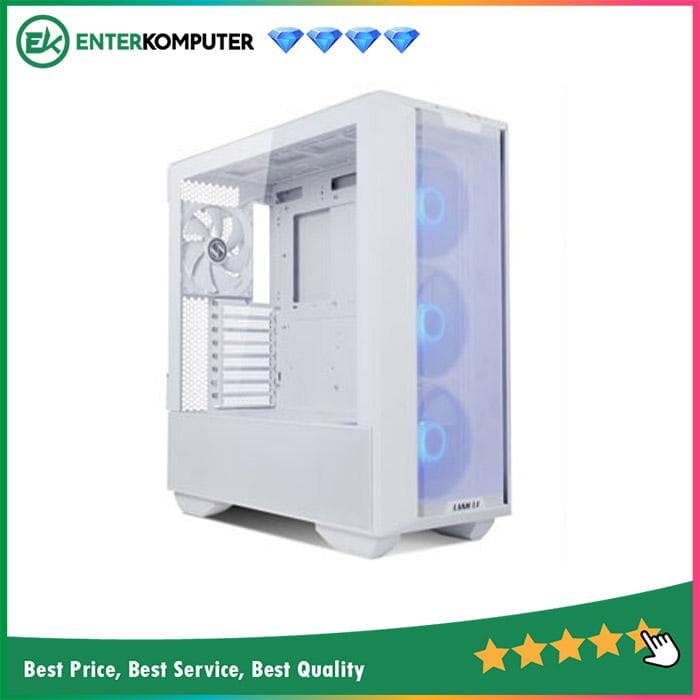 LIAN LI LANCOOL III RGB WHITE - Fully Mesh Design - Left & Right Tempered Side Glass with Hinged Flip Panels Arround - FREE 3Pcs 140MM ARGB FAN + 1Pc 140MM PWM FAN - foto 1