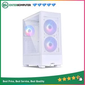 LIAN LI LANCOOL 205 MESH C WHITE - Tempered Glass Left Side Panel - FREE 2Pcs 140MM ARGB PWM Fan + 1Pc 120MM ARGB PWM Fan - USB Type C Included - foto 1