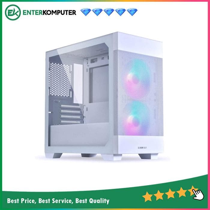 LIAN LI LANCOOL 205M MESH SNOW - mATX - Tempered Glass Left Side Panel - FREE 2Pcs 140MM ARGB PWM Fan - foto 1