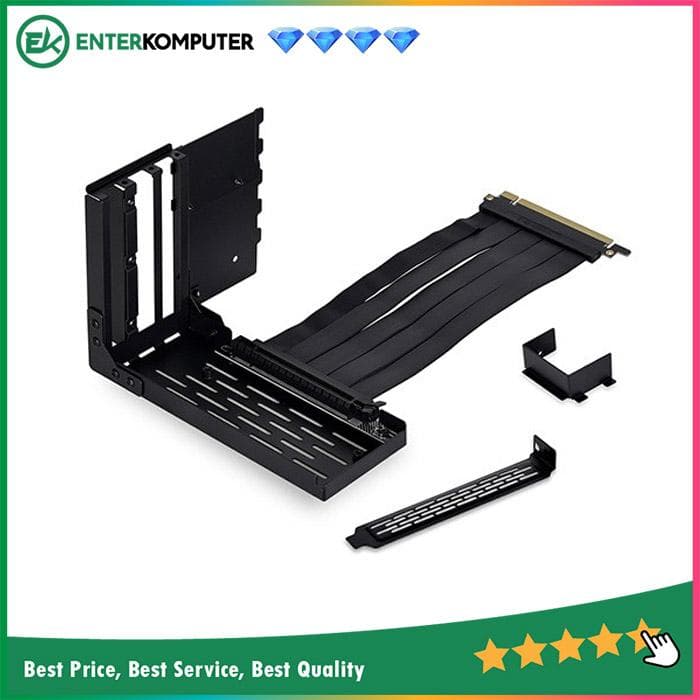 LIAN LI O11DE-1X Vertical GPU Kit for O11D EVO - Black with PCIE 4.0 RISER CABLE - Black - foto 1