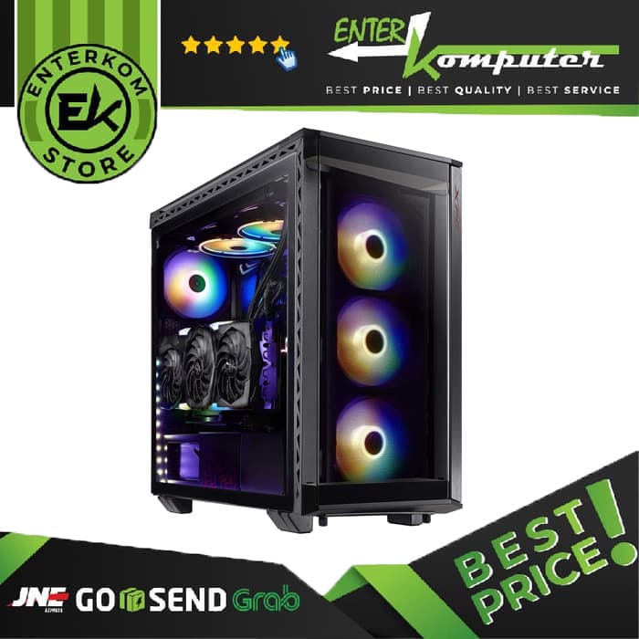 ADATA XPG BATTLECRUISER - BLACK - SIDE TEMPERED GLASS - FREE 4 PCS ARGB FAN - foto 1
