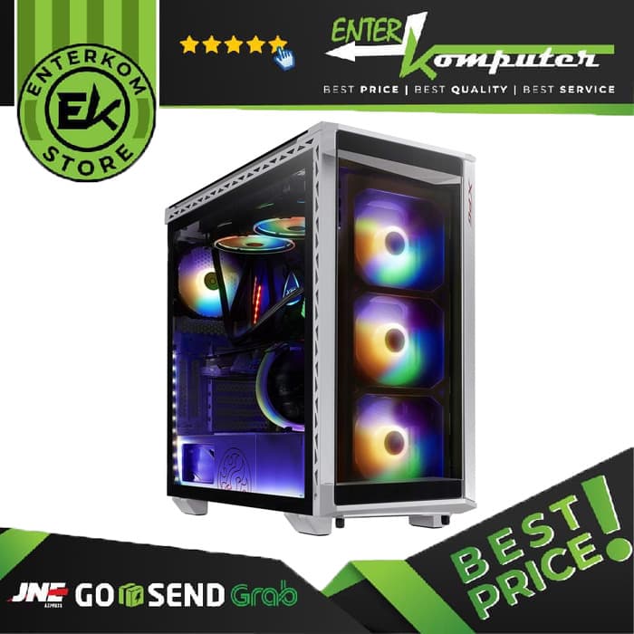ADATA XPG BATTLECRUISER - WHITE - SIDE TEMPERED GLASS - FREE 4 PCS ARGB FAN - foto 1