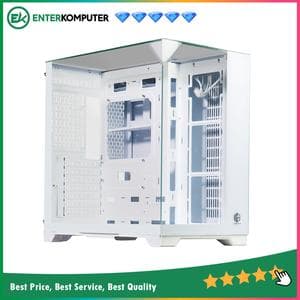 CUBE GAMING PREMIUM CIELO WHITE - ATX Gaming Case - All White Inside - Front-Top & Left Side Tempered Glass - Aesthetic Dual Chamber Design - Airflow Potential - Dust Filter - foto 1