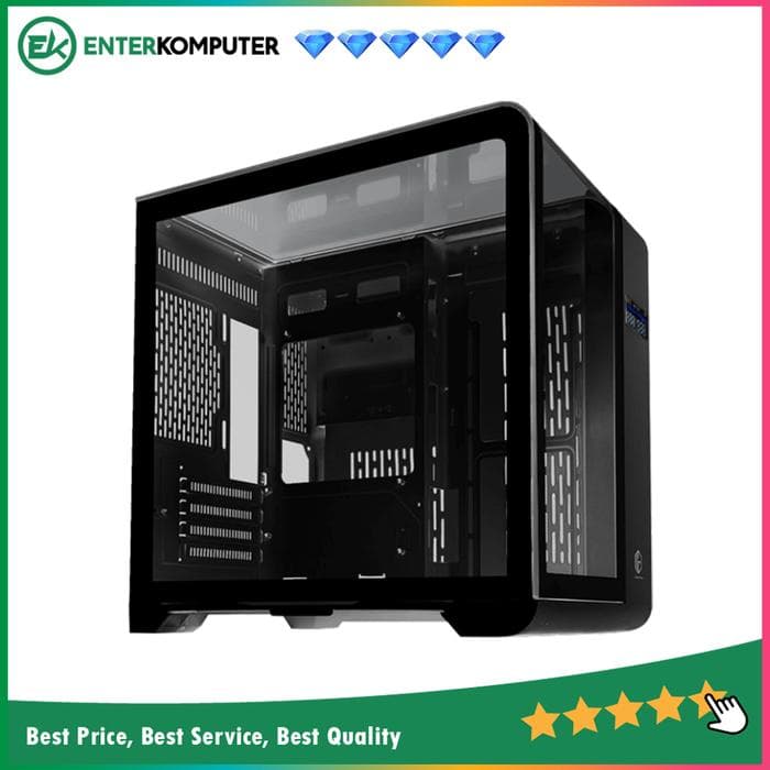CUBE GAMING ATHOS BLACK - mATX Gaming Case - Front-Top Stylish Curve & Left Side Tempered Glass - Aesthetic Dual Chamber Design - Airflow Potential - Panoramic View with Minimalist Display Front It! - foto 1
