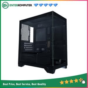 CUBE GAMING BLUEY BLACK - mATX Gaming Case - Front & Left Side Tempered Glass - Dust Filter - PSU Cover - foto 1