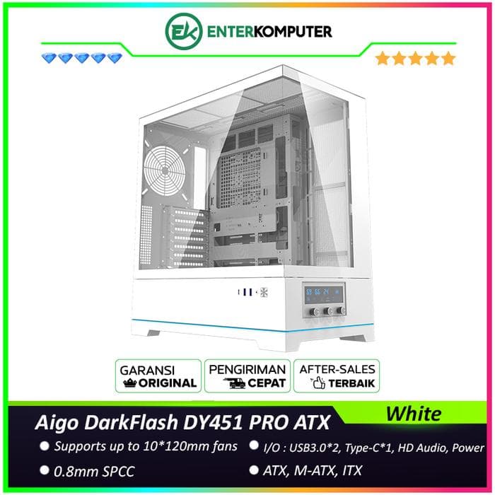 Aigo DarkFlash DY451 PRO ATX White - foto 1