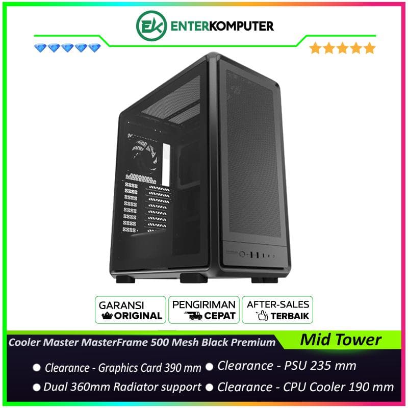 Cooler Master MasterFrame 500 Mesh Black Premium Open-Frame Mid-Tower ATX Case - foto 1
