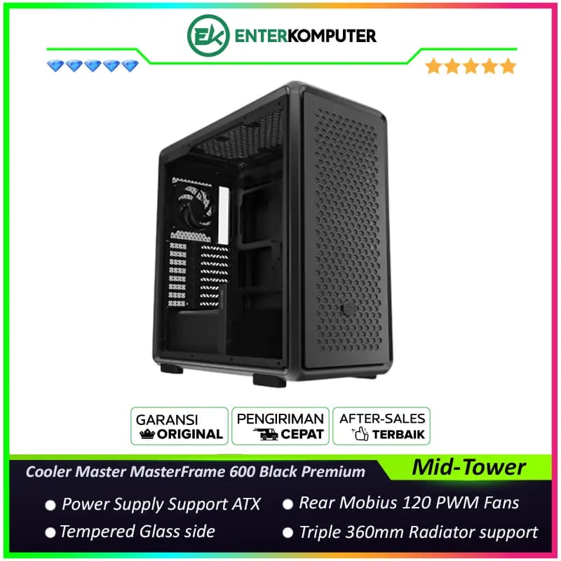 Cooler Master MasterFrame 600 Black Premium Open-Frame Mid-Tower ATX Case - foto 1