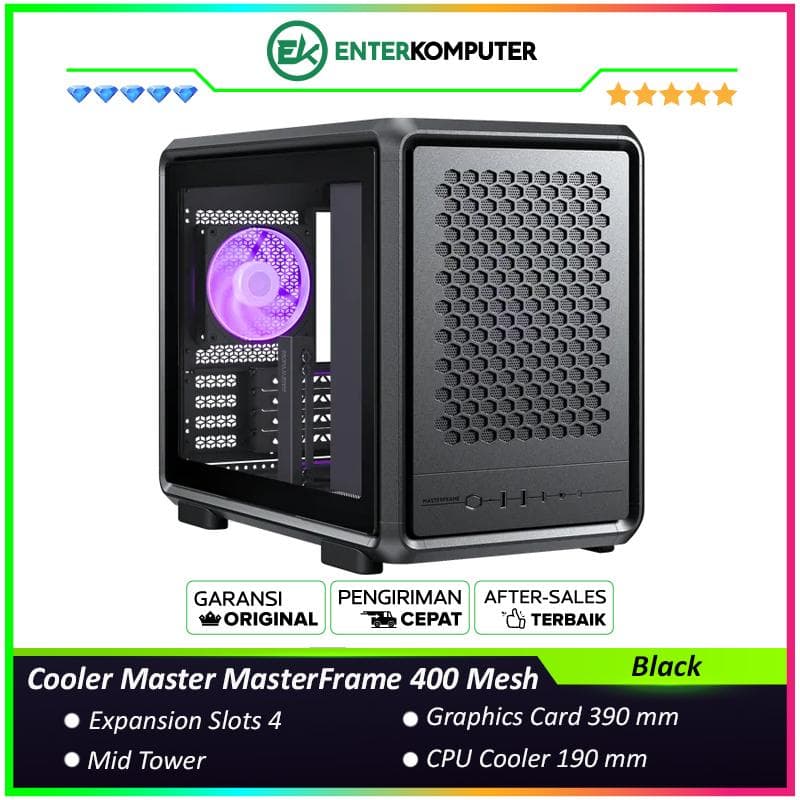Cooler Master MasterFrame 400 Mesh Black Premium Open-Frame Micro-ATX Case - foto 1