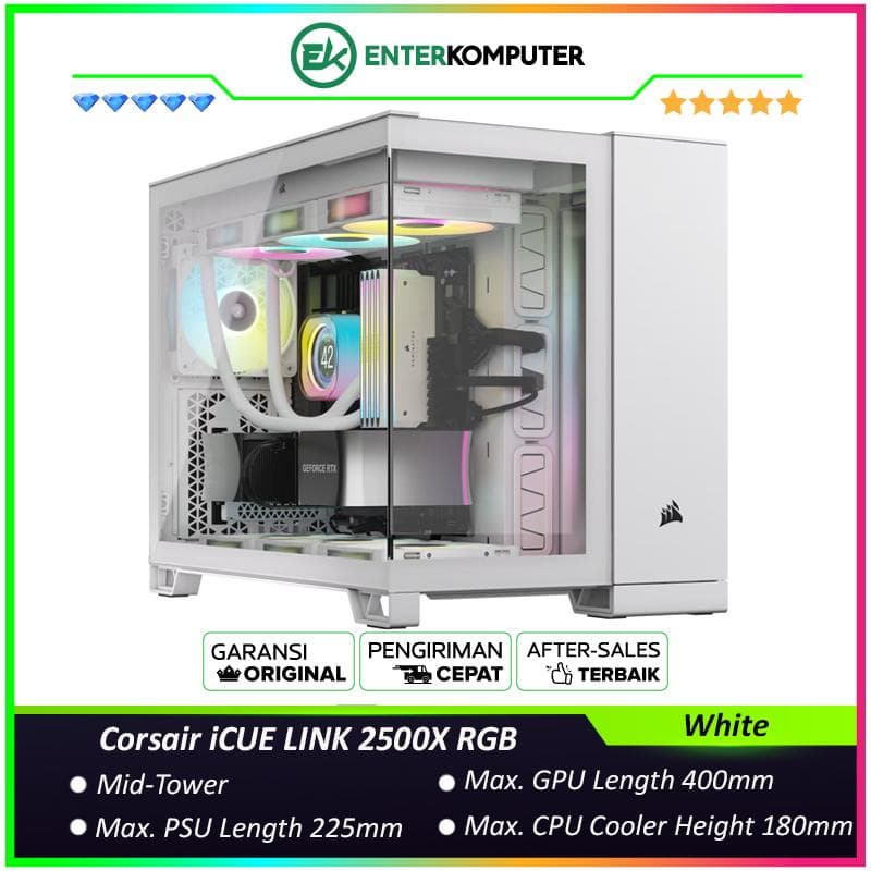 Corsair iCUE LINK 2500X RGB Micro ATX Dual Chamber PC Case - White - foto 1
